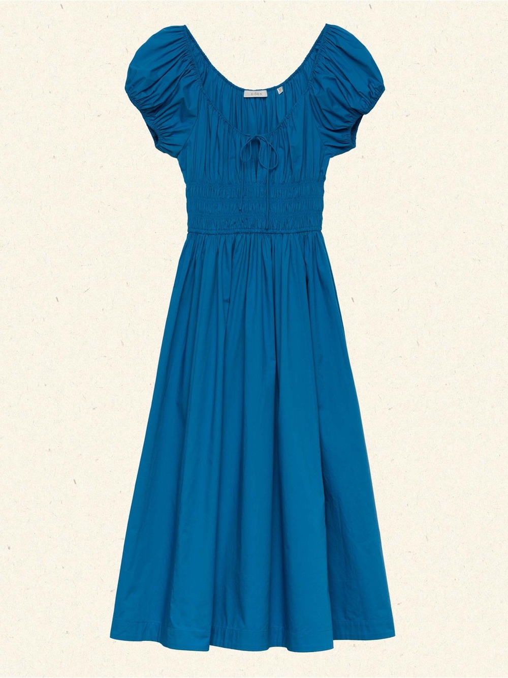 Doen Bright Blue Tie-Front Peasant Dress S Quinn Pristine - Picture 6 of 7